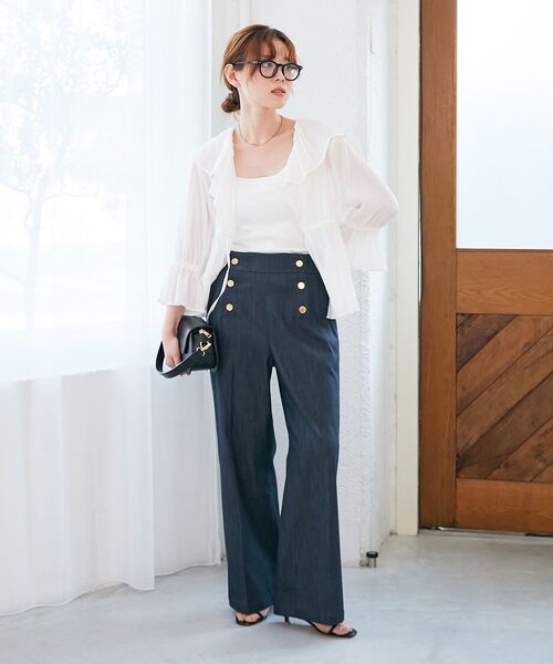 le.coeur blanc(ルクールブラン)の「マリンワイドパンツ(その他パンツ・レディース・ネイビー/ブルー・38/36)」の6枚目の写真
