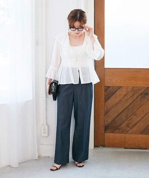 le.coeur blanc(ルクールブラン)の「マリンワイドパンツ(その他パンツ・レディース・ネイビー/ブルー・38/36)」の7枚目の写真