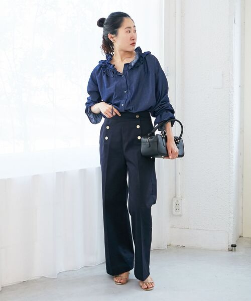 le.coeur blanc(ルクールブラン)の「マリンワイドパンツ(その他パンツ・レディース・ネイビー/ブルー・38/36)」の10枚目の写真