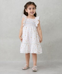 シャーリングティアードワンピース