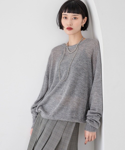 LOWRYS FARM（ローリーズファーム）の「シアーモヘアライクプルオーバーＬＳ　581257（ニット/セーター・レディース・グレー/イエロー/グリーン/ピンク・FREE）」の14枚目の写真