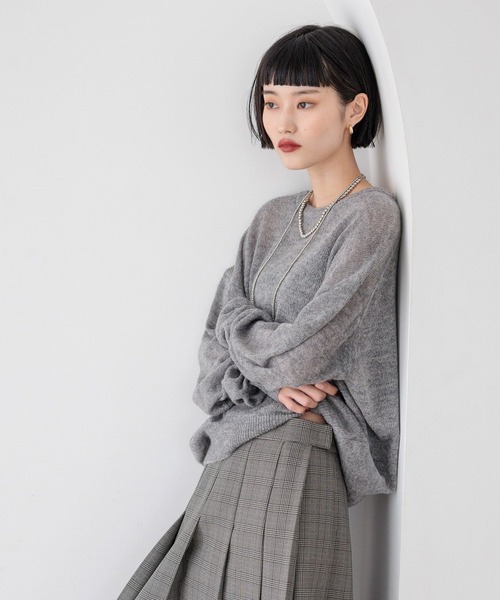 LOWRYS FARM（ローリーズファーム）の「シアーモヘアライクプルオーバーＬＳ　581257（ニット/セーター・レディース・グレー/イエロー/グリーン/ピンク・FREE）」の15枚目の写真