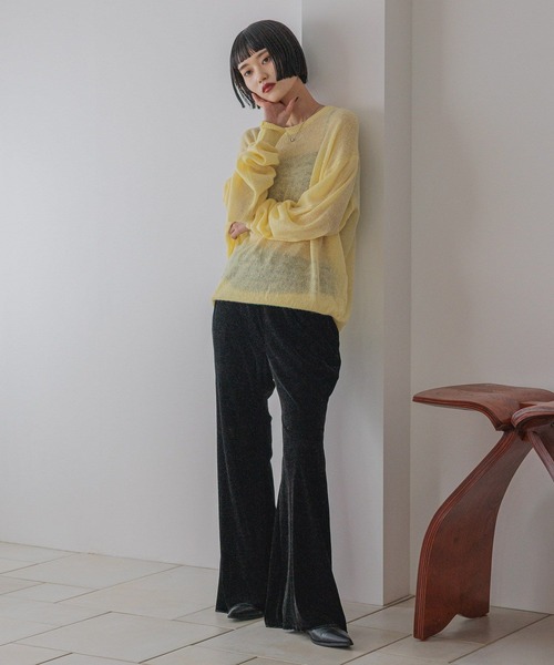 LOWRYS FARM（ローリーズファーム）の「シアーモヘアライクプルオーバーＬＳ　581257（ニット/セーター・レディース・グレー/イエロー/グリーン/ピンク・FREE）」の18枚目の写真