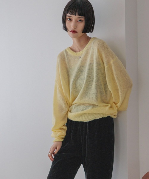 LOWRYS FARM（ローリーズファーム）の「シアーモヘアライクプルオーバーＬＳ　581257（ニット/セーター・レディース・グレー/イエロー/グリーン/ピンク・FREE）」の19枚目の写真