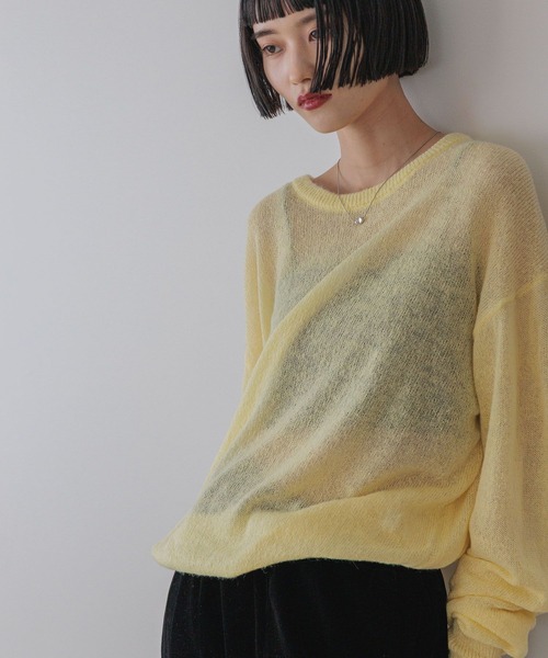 LOWRYS FARM（ローリーズファーム）の「シアーモヘアライクプルオーバーＬＳ　581257（ニット/セーター・レディース・グレー/イエロー/グリーン/ピンク・FREE）」の20枚目の写真