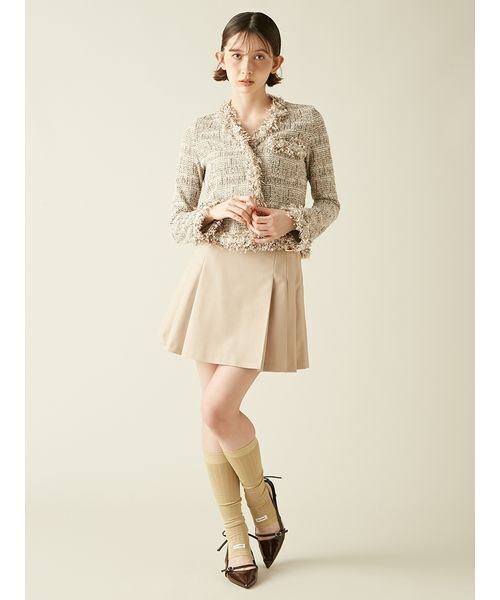 LILY BROWN（リリーブラウン）の「サイドベルトプリーツスカショーパン（その他パンツ・レディース・グレー/ベージュ/ネイビー/チェック・0/1）」の12枚目の写真