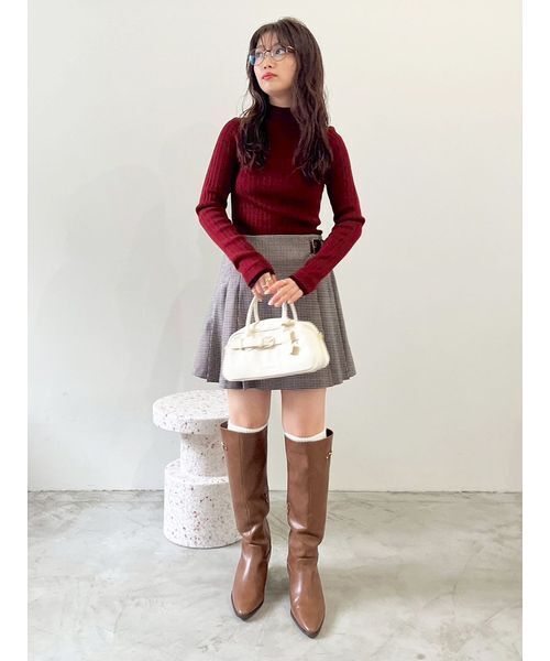 LILY BROWN（リリーブラウン）の「サイドベルトプリーツスカショーパン（その他パンツ・レディース・グレー/ベージュ/ネイビー/チェック・0/1）」の16枚目の写真