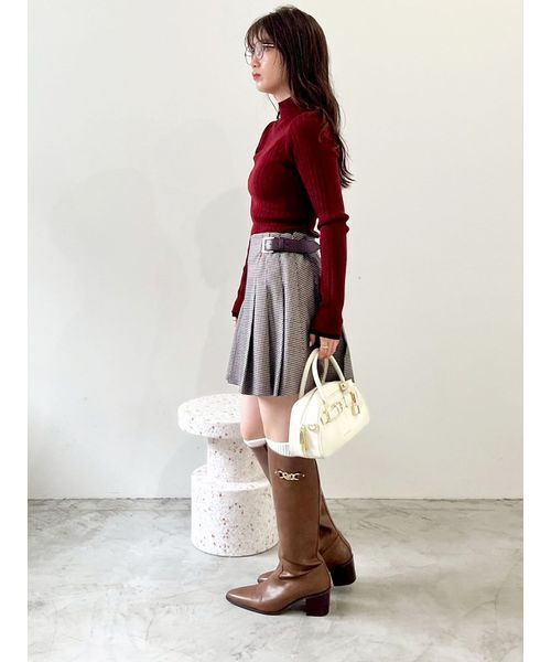 LILY BROWN（リリーブラウン）の「サイドベルトプリーツスカショーパン（その他パンツ・レディース・グレー/ベージュ/ネイビー/チェック・0/1）」の17枚目の写真