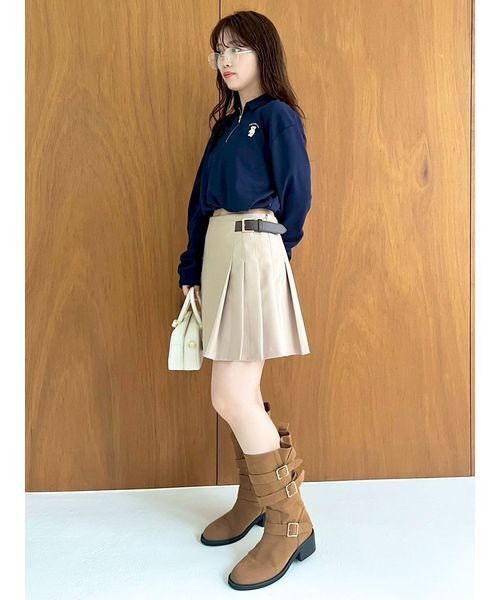 LILY BROWN（リリーブラウン）の「サイドベルトプリーツスカショーパン（その他パンツ・レディース・グレー/ベージュ/ネイビー/チェック・0/1）」の20枚目の写真