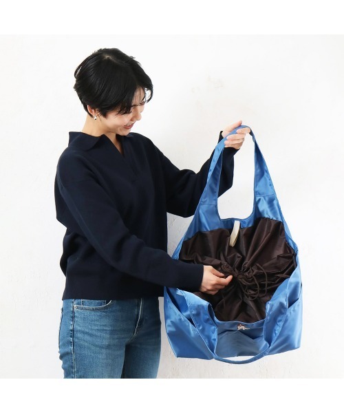 polka polka（ポルカポルカ）の「【 polka polka / ポルカポルカ 】カゴラクエコバッグ　SDI（トートバッグ・レディース・グリーン/グレー/ブルー/オレンジ/ブラック・FREE）」の8枚目の写真