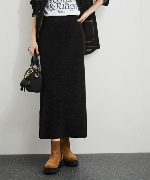 セール】【セットアップ対応】モール糸ダブルフェイスIラインスカート