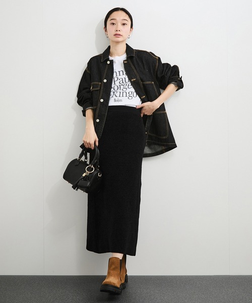 セール】【セットアップ対応】モール糸ダブルフェイスIラインスカート