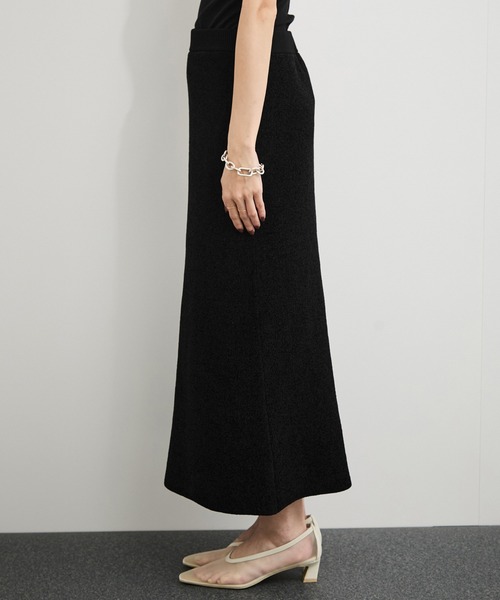 le cercle ADAM ET ROPE'(ルセルクルアダムエロペ)の「【セットアップ対応】モール糸ダブルフェイスIラインスカート(スカート・レディース・ブラウン系その他3/ボルドー/ブラック・FREE)」の10枚目の写真