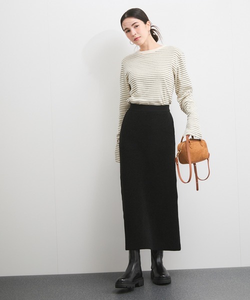 le cercle ADAM ET ROPE'(ルセルクルアダムエロペ)の「【セットアップ対応】モール糸ダブルフェイスIラインスカート(スカート・レディース・ブラウン系その他3/ボルドー/ブラック・FREE)」の18枚目の写真
