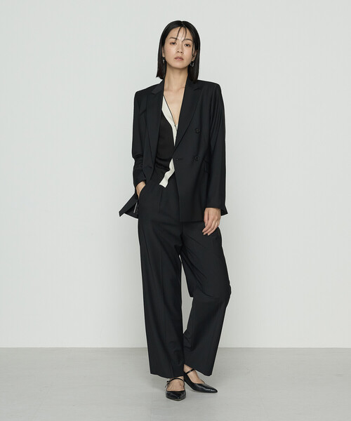 COMME CA(コムサ)の「【セットアップ対応】ブライトリー ワイドパンツ(スーツパンツ・レディース・ブラック・9号/7号/11号)」の3枚目の写真