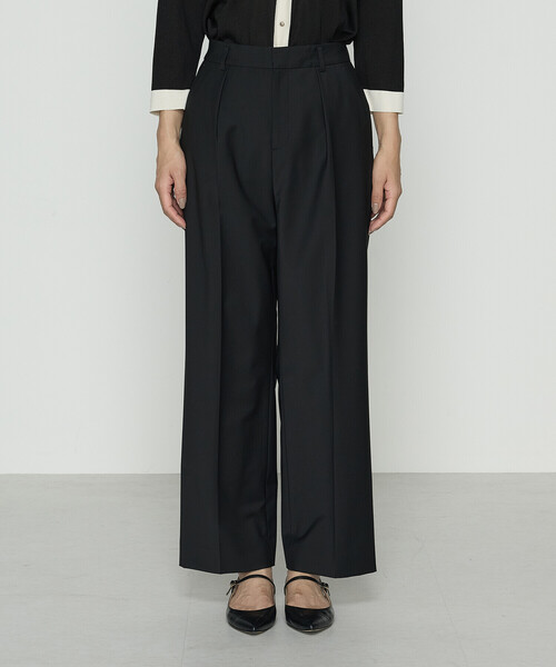 COMME CA(コムサ)の「【セットアップ対応】ブライトリー ワイドパンツ(スーツパンツ・レディース・ブラック・9号/7号/11号)」の6枚目の写真