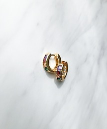 TIMELESS&THREE（タイムレスアンドスリー）の「スクエアビジューフープピアス（ピアス（両耳用））」