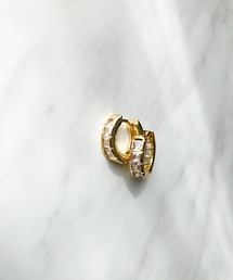 スクエアビジューフープピアス