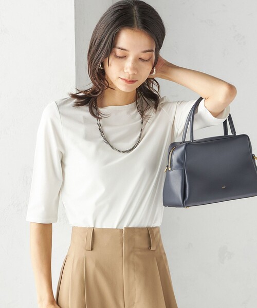 SHIPS(シップス)の「ソロナ 5分袖 TEE(Tシャツ/カットソー・レディース・ライトグレー/オフホワイト/ブラック・ONE SIZE)」の12枚目の写真