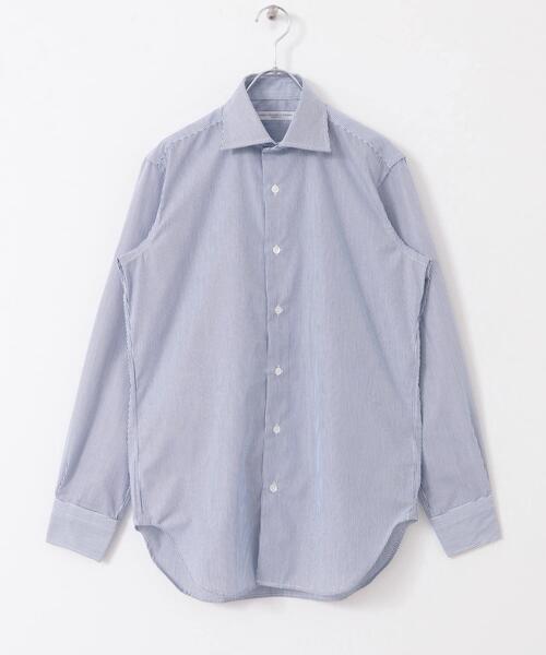URBAN RESEARCH DOORS（アーバンリサーチドアーズ）の「『イージーケア』LIFE STYLE TAILOR　セミワイド細ストライプシャツ（シャツ/ブラウス・メンズ・ブルー系その他・41/39/37/43）」の9枚目の写真