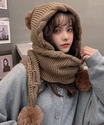 c.u.l（シーユーエル）の「ボンボン ローゲージ ニットキャップ マフラー cula1231（ニットキャップ/ビーニー）」