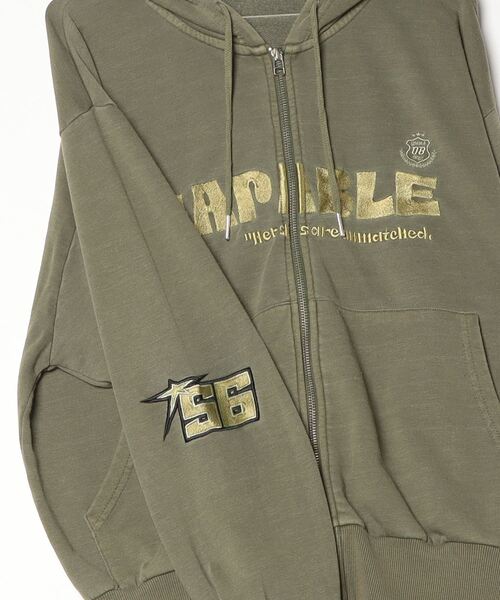 セール】JUNGLESTOTM ヴィンテージ加工ロゴ刺繍ZIPパーカー（パーカー