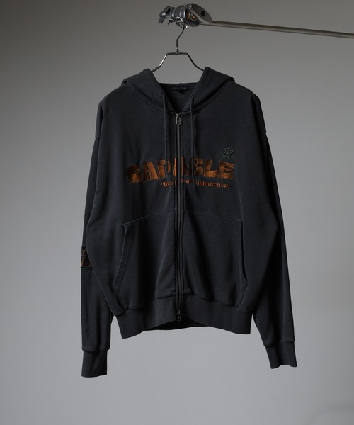 セール】JUNGLESTOTM ヴィンテージ加工ロゴ刺繍ZIPパーカー（パーカー