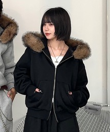 MandO（Auntie Rosa）（エムオー）の「ボリュームファージップパーカー/セットアップ着用可能（パーカー・メンズ）」