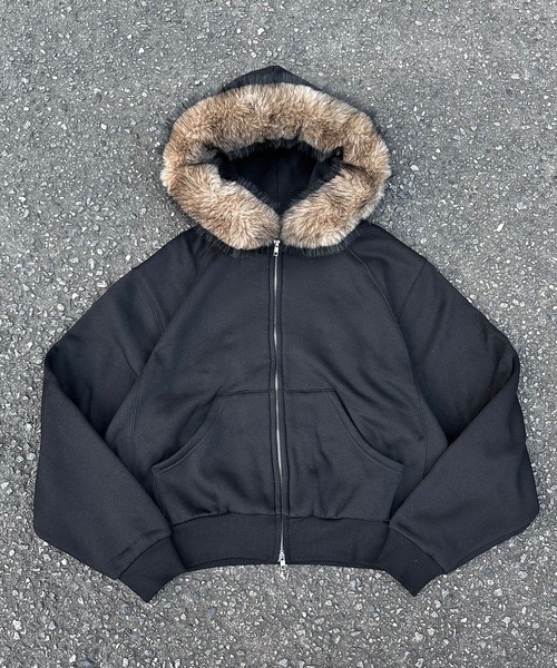 MandO（Auntie Rosa）（エムオー）の「ボリュームファージップパーカー/セットアップ着用可能（パーカー・メンズ・カーキ/ブラック/グレー・LARGE/MEDIUM/SMALL）」の20枚目の写真