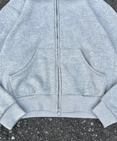 MandO（Auntie Rosa）（エムオー）の「ボリュームファージップパーカー/セットアップ着用可能（パーカー・メンズ・カーキ/ブラック/グレー・LARGE/MEDIUM/SMALL）」の7枚目の写真