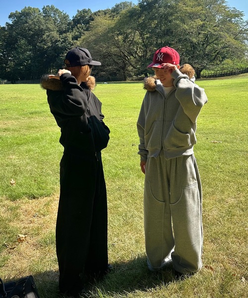 MandO（Auntie Rosa）（エムオー）の「ボリュームファージップパーカー/セットアップ着用可能（パーカー・メンズ・カーキ/ブラック/グレー・LARGE/MEDIUM/SMALL）」の13枚目の写真