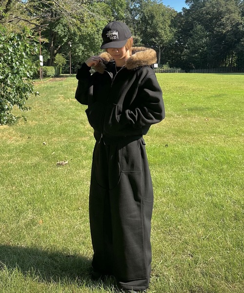 MandO（Auntie Rosa）（エムオー）の「ボリュームファージップパーカー/セットアップ着用可能（パーカー・メンズ・カーキ/ブラック/グレー・LARGE/MEDIUM/SMALL）」の14枚目の写真