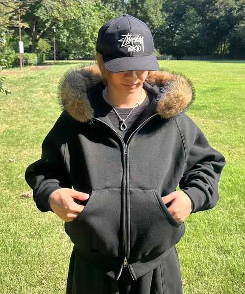 MandO（Auntie Rosa）（エムオー）の「ボリュームファージップパーカー/セットアップ着用可能（パーカー・メンズ・カーキ/ブラック/グレー・LARGE/MEDIUM/SMALL）」の15枚目の写真