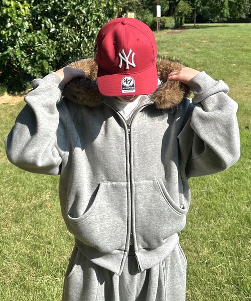 MandO（Auntie Rosa）（エムオー）の「ボリュームファージップパーカー/セットアップ着用可能（パーカー・メンズ・カーキ/ブラック/グレー・LARGE/MEDIUM/SMALL）」の16枚目の写真