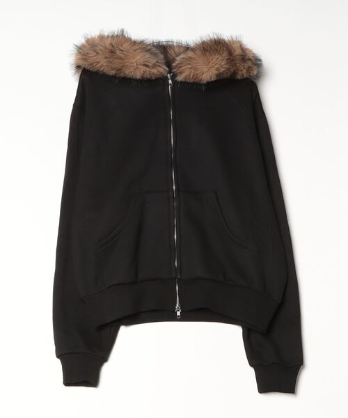 MandO（Auntie Rosa）（エムオー）の「ボリュームファージップパーカー/セットアップ着用可能（パーカー・メンズ・カーキ/ブラック/グレー・LARGE/MEDIUM/SMALL）」の17枚目の写真