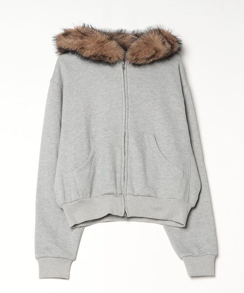 MandO（Auntie Rosa）（エムオー）の「ボリュームファージップパーカー/セットアップ着用可能（パーカー・メンズ・カーキ/ブラック/グレー・LARGE/MEDIUM/SMALL）」の18枚目の写真