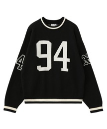 NUMBERING JACQUARD KNIT TOP