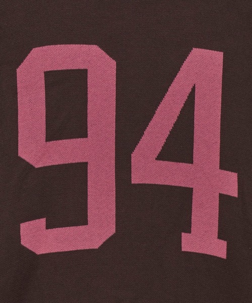 X-girl（エックスガール）の「NUMBERING JACQUARD KNIT TOP（ニット/セーター・レディース・ブラック/ブラウン・ONE SIZE）」の5枚目の写真