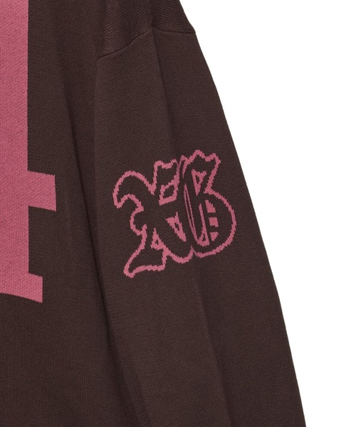 X-girl（エックスガール）の「NUMBERING JACQUARD KNIT TOP（ニット/セーター・レディース・ブラック/ブラウン・ONE SIZE）」の6枚目の写真