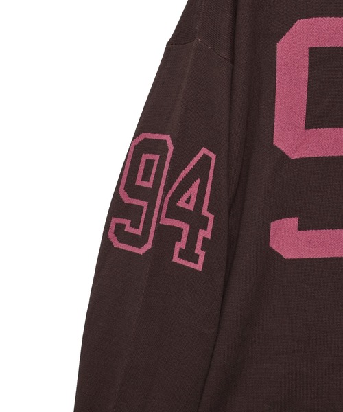 X-girl（エックスガール）の「NUMBERING JACQUARD KNIT TOP（ニット/セーター・レディース・ブラック/ブラウン・ONE SIZE）」の7枚目の写真