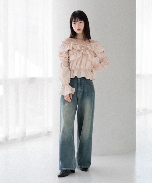 Heather（ヘザー）の「フリルクロスブラウス　589921（シャツ/ブラウス・レディース・ブラウン/オフホワイト/ピンク/ホワイト系その他・FREE）」の8枚目の写真