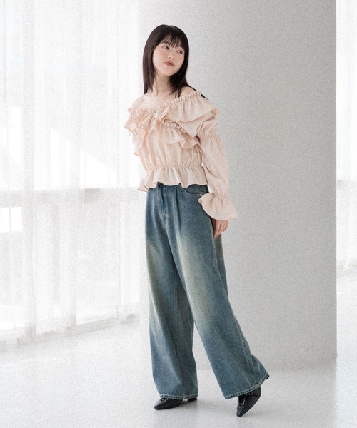 Heather（ヘザー）の「フリルクロスブラウス　589921（シャツ/ブラウス・レディース・ブラウン/オフホワイト/ピンク/ホワイト系その他・FREE）」の9枚目の写真