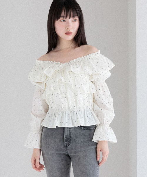 Heather（ヘザー）の「フリルクロスブラウス　589921（シャツ/ブラウス・レディース・ブラウン/オフホワイト/ピンク/ホワイト系その他・FREE）」の11枚目の写真