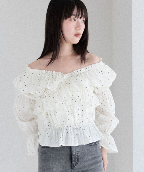 Heather（ヘザー）の「フリルクロスブラウス　589921（シャツ/ブラウス・レディース・ブラウン/オフホワイト/ピンク/ホワイト系その他・FREE）」の12枚目の写真