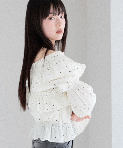 Heather（ヘザー）の「フリルクロスブラウス　589921（シャツ/ブラウス・レディース・ブラウン/オフホワイト/ピンク/ホワイト系その他・FREE）」の13枚目の写真