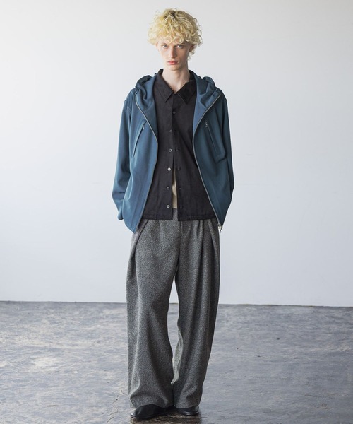 セール】【SET UP対応】ツイードクロスタックワイドパンツ(HARE