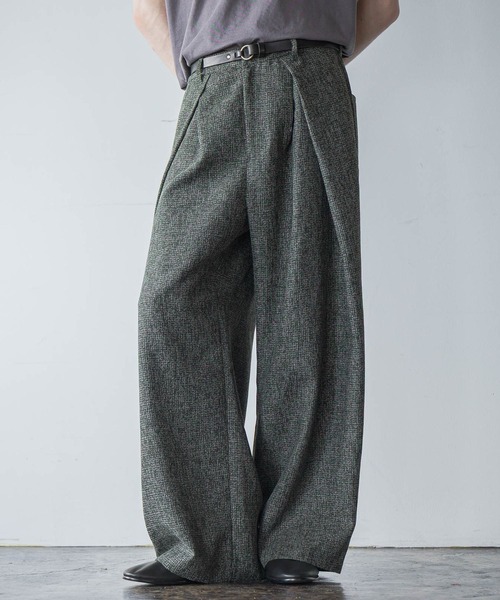 HARE（ハレ）の「【SET UP対応】ツイードクロスタックワイドパンツ(HARE)（スラックス・メンズ・ブラウン系その他/ブラック系その他/グリーン系その他・MEDIUM/SMALL）」の22枚目の写真