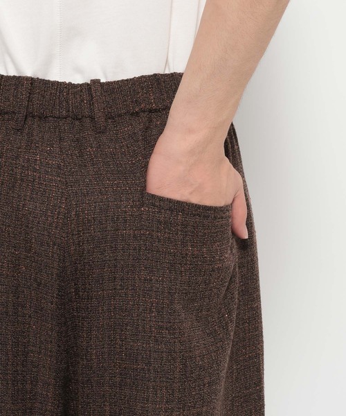 セール】【SET UP対応】ツイードクロスタックワイドパンツ(HARE