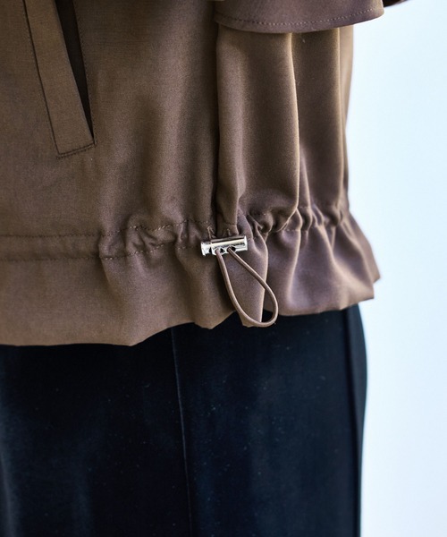 VIS（ビス）の「【WEB限定】バックフリルライトフードブルゾン（ブルゾン・レディース・ダークブラウン/キナリ/ブラック・FREE）」の21枚目の写真