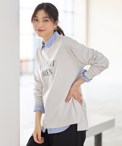 ANY(エニィ)の「フットボールロングスリーブTシャツ(Tシャツ/カットソー・レディース・ライトグレー系/ワイン系/グレー系/ホワイト系・X-LARGE)」の20枚目の写真